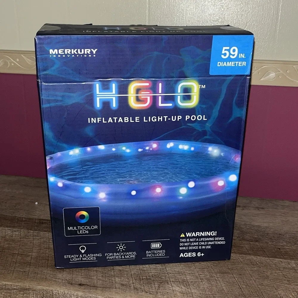 HGLO Inflatable LED Triple Ring Pool, 59